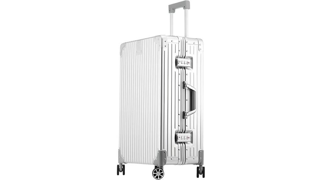 24 inch aluminum tsa suitcase