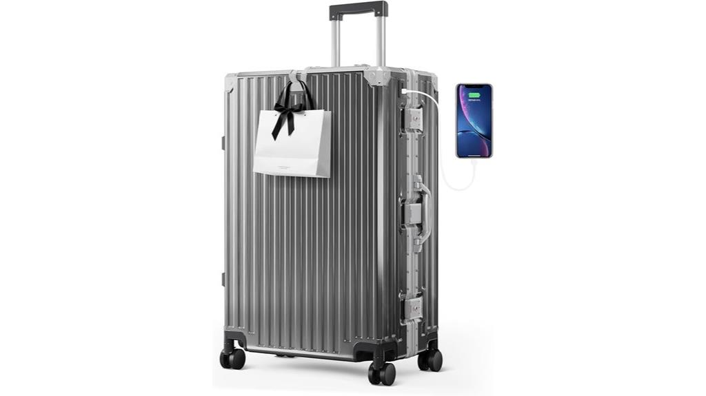 28 inch usb spinner luggage