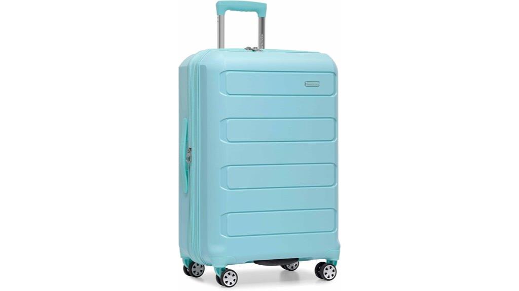 baby blue spinner luggage