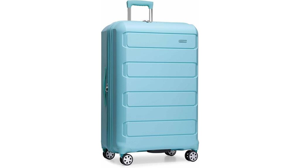 baby blue spinner luggage