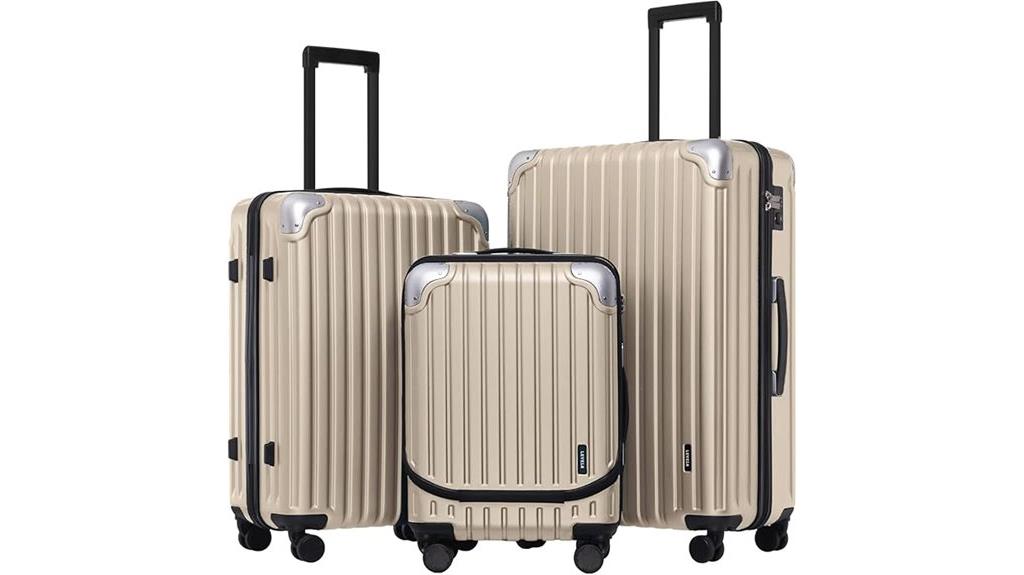 champagne 3 piece luggage