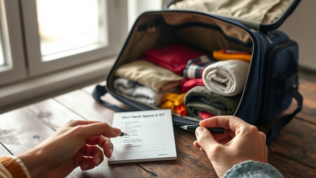 check bag space carefully