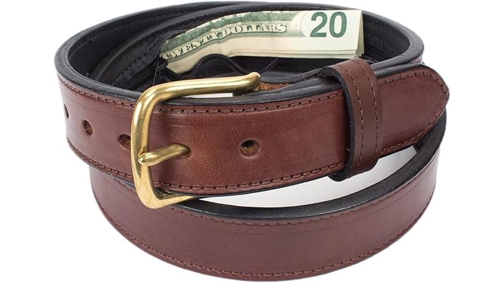 concealed leather travel belt