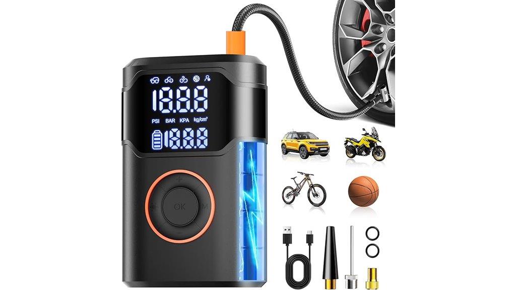 cordless tire inflator with gauge