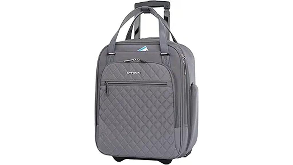 dark grey underseat wheeled bag