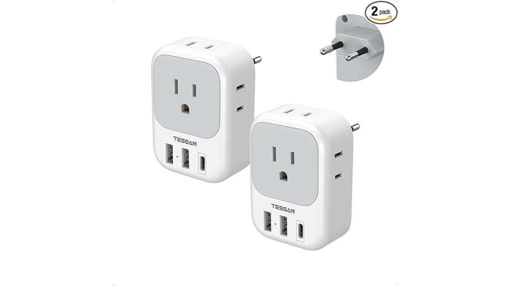 dual pack european usb adapters