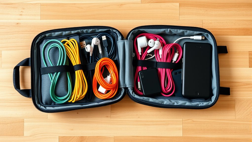 efficient travel gadget organization