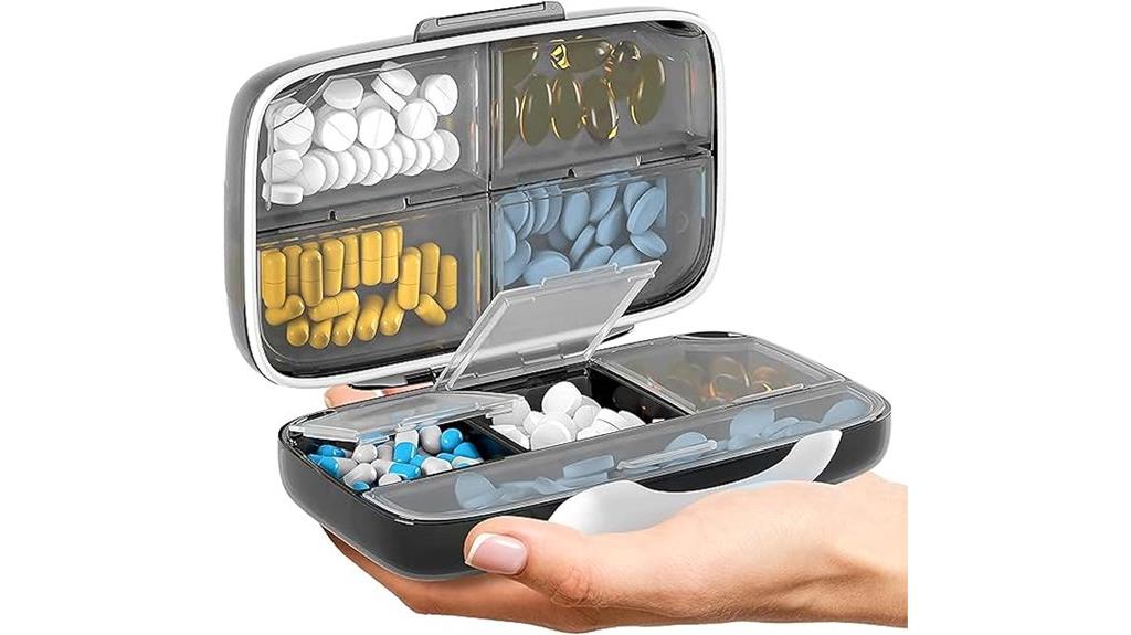 eight compartment travel pill organizer