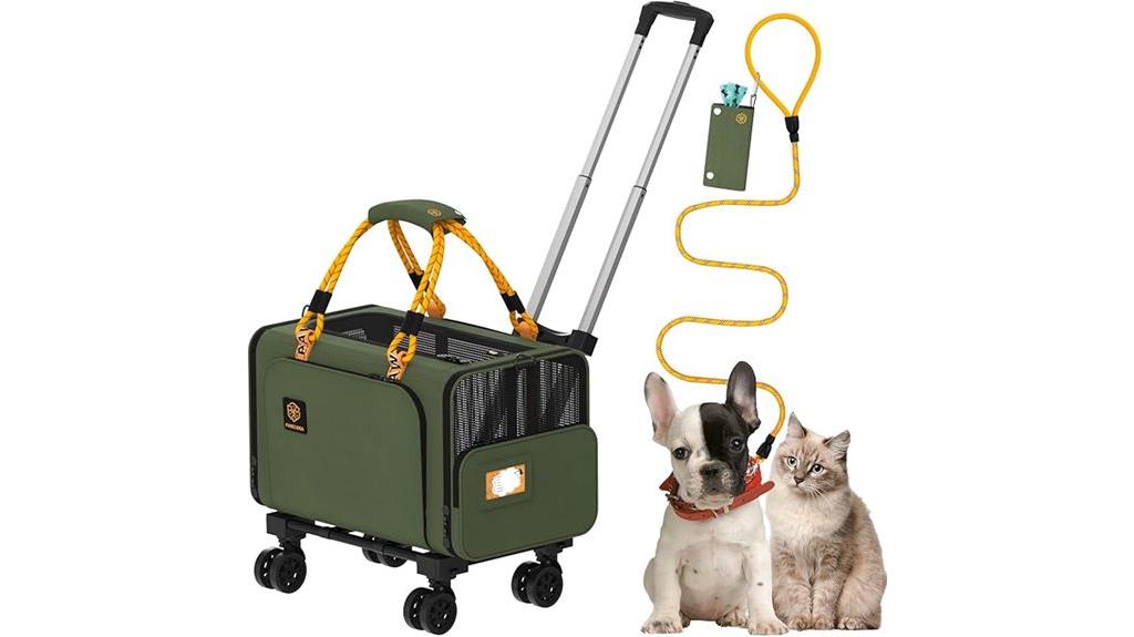 expandable pet carrier with wheels