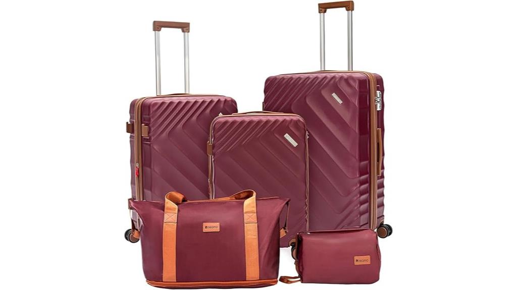five piece spinner luggage set