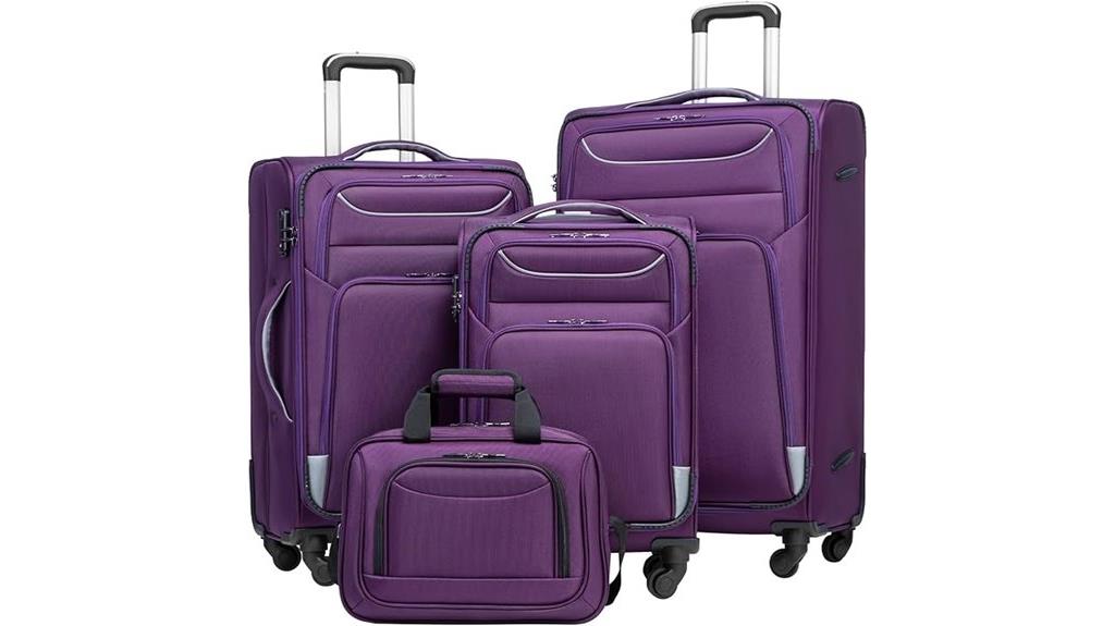 four piece spinner luggage set