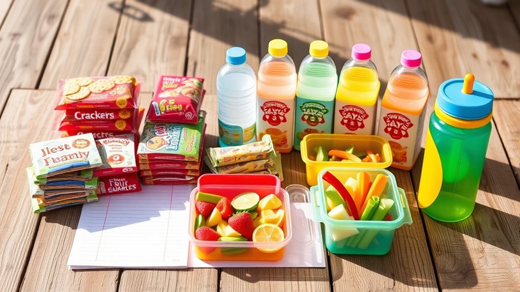 healthy snacks and hydration