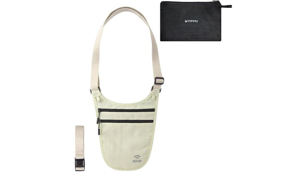 khaki crossbody travel belt