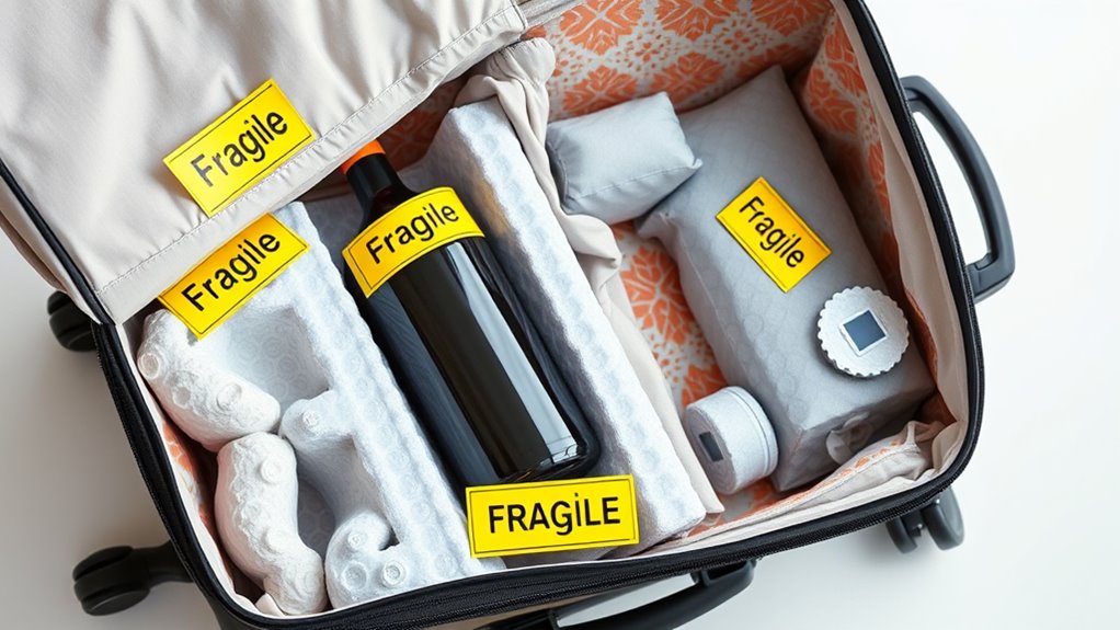 label luggage as fragile