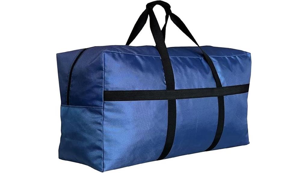 large blue foldable duffle