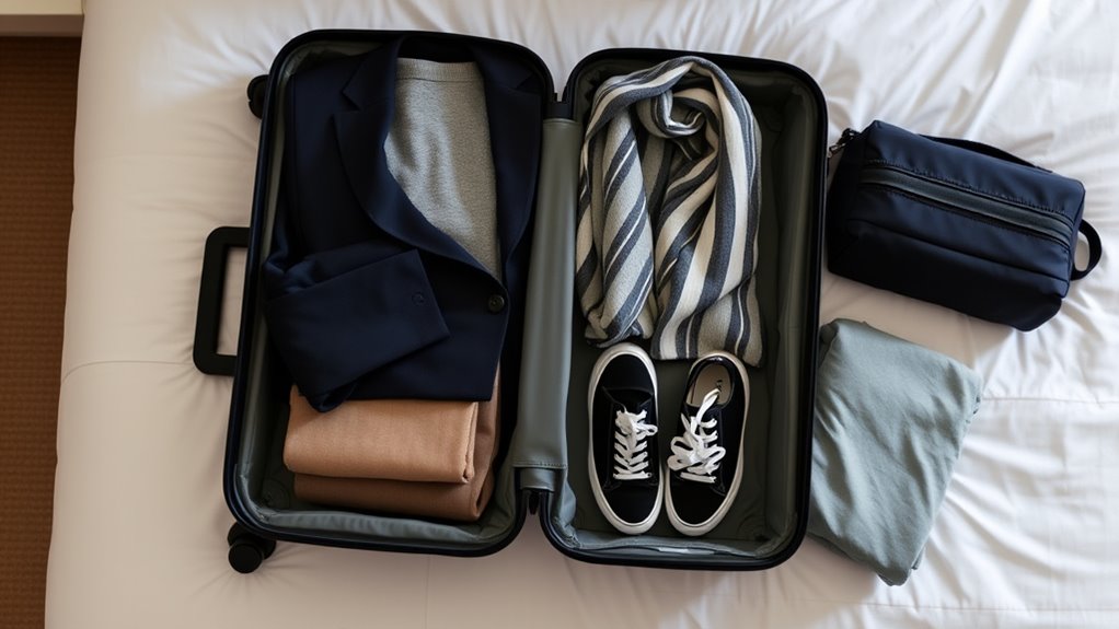 layered versatile travel wardrobe