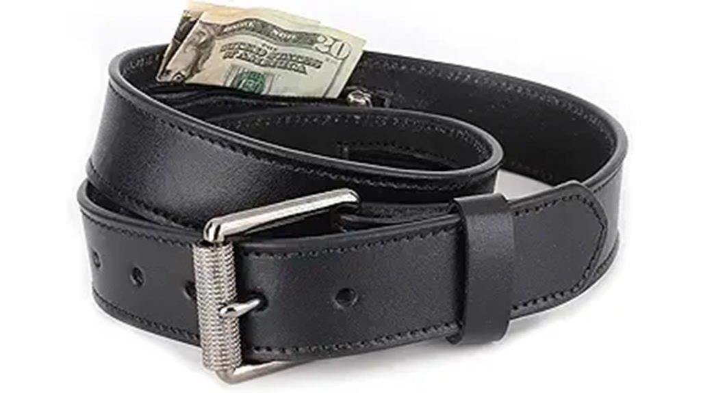 men s leather belt with hidden pocket