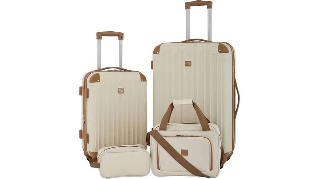 midtown vanilla 4 piece luggage