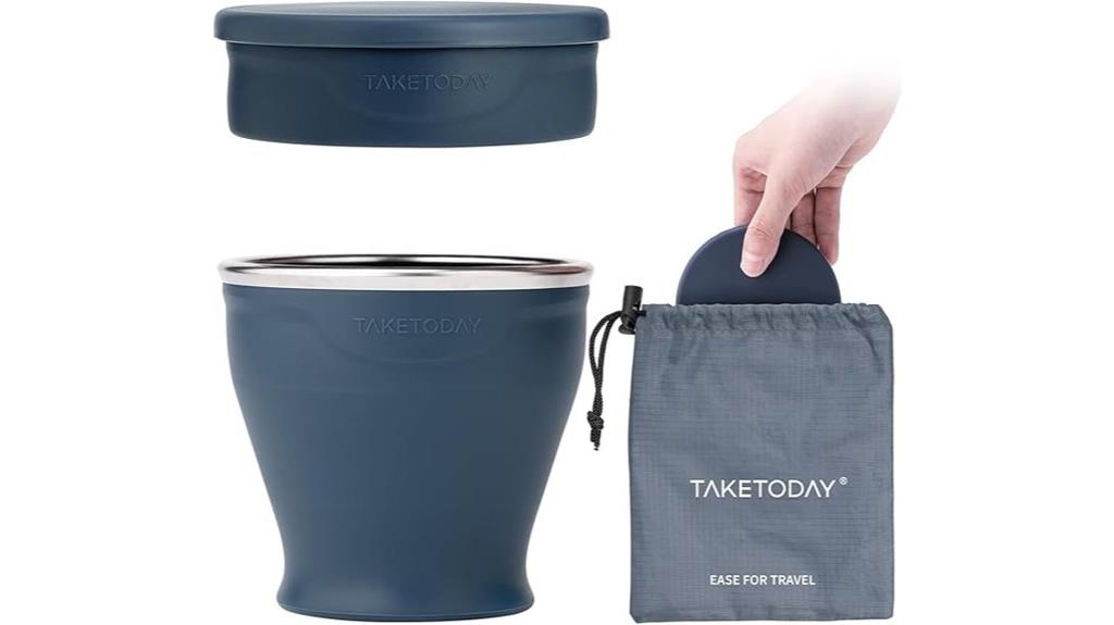 navy collapsible travel cup