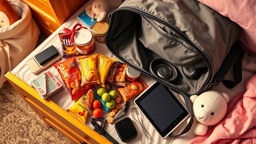 pack snacks and games