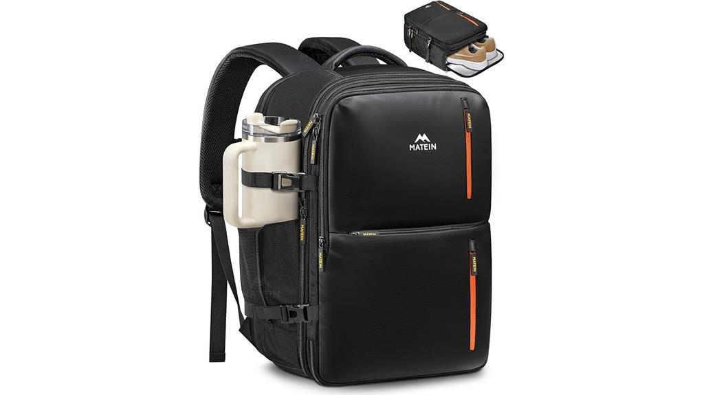 personal travel backpack with shoe compartment