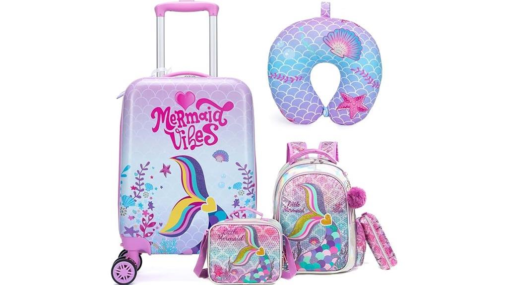 pink mermaid kid s luggage