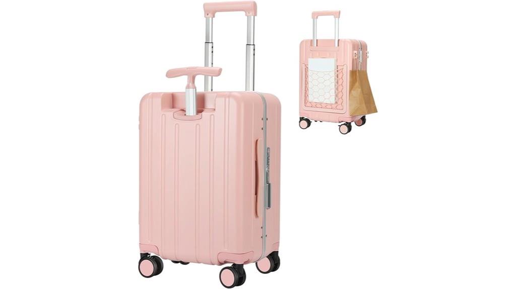 pink spinner carry on luggage
