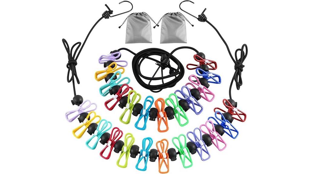 portable camping clothesline set