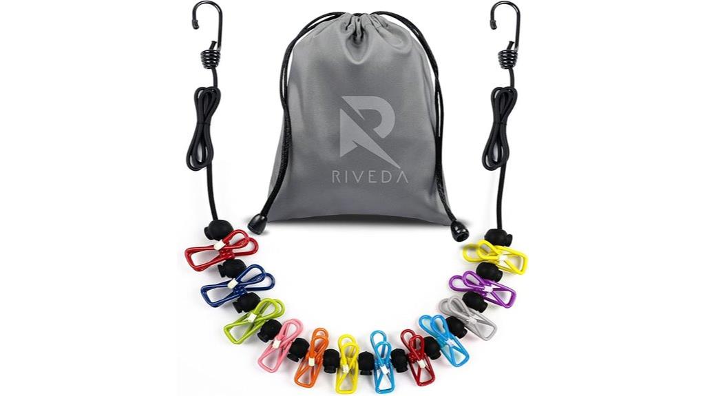 portable clothesline with clips