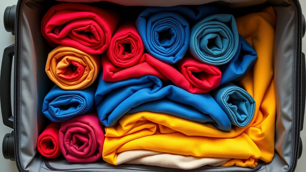 roll clothes for space efficiency