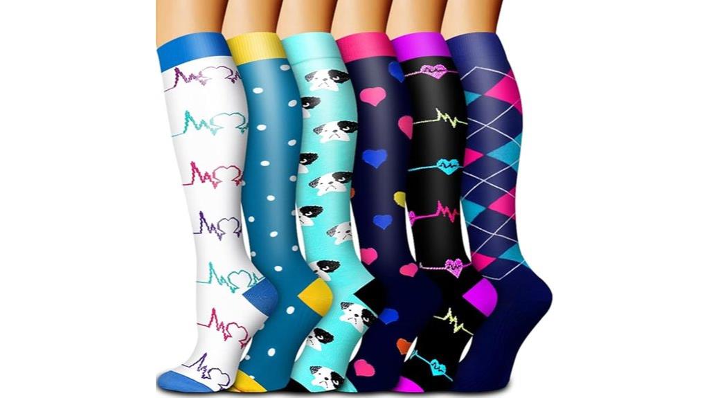 six pair copper socks