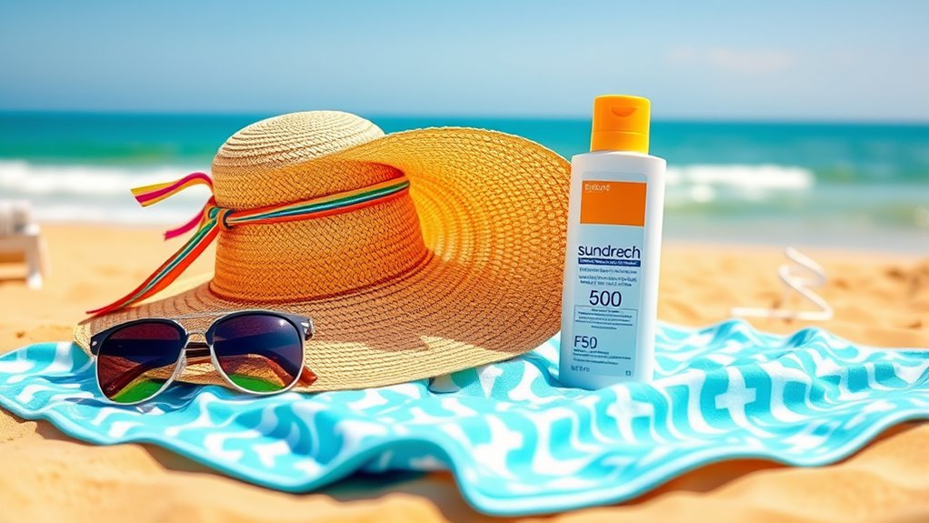 sun protection and beach gear