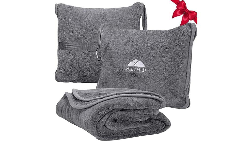 travel blanket and pillow