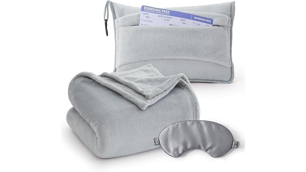 travel blanket with storage