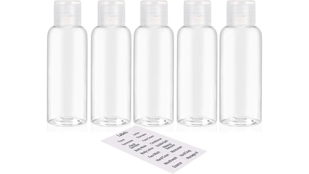 travel sized plastic bottles