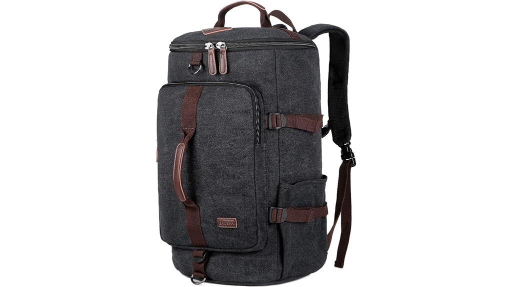 versatile canvas travel backpack