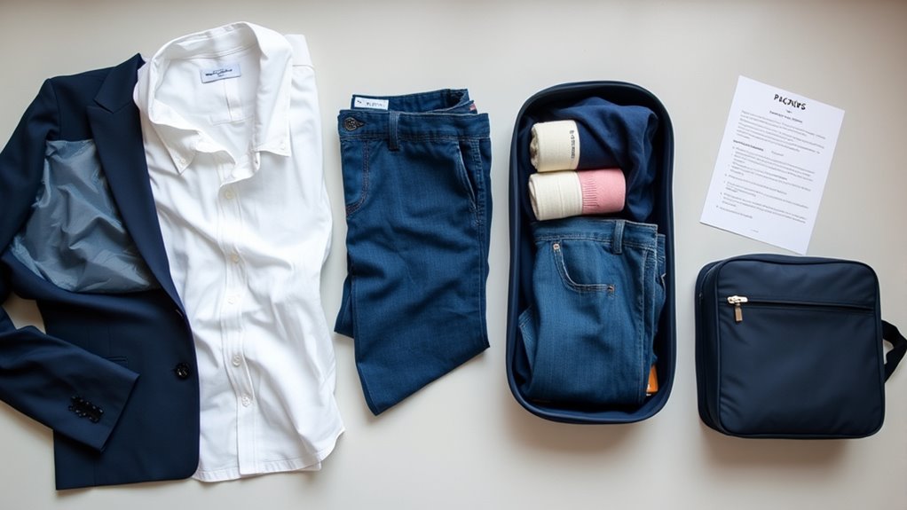 versatile outfits organized packing