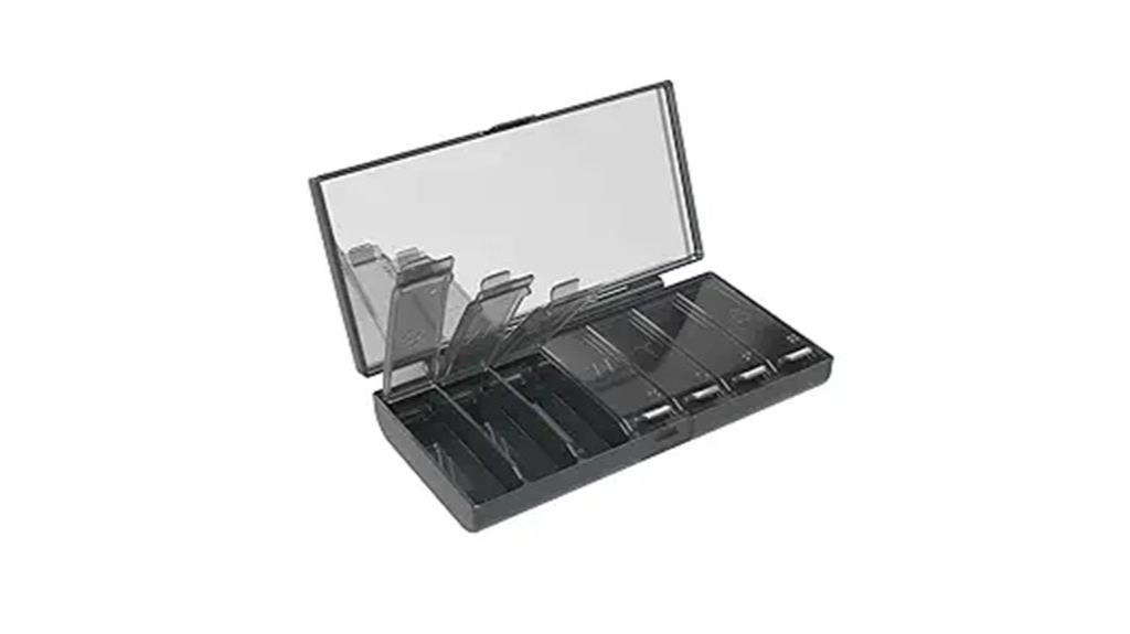 weekly pill case with mirror