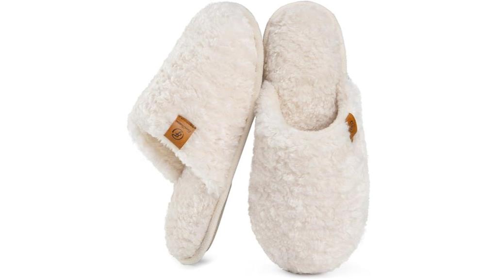 women s fuzzy slip ons