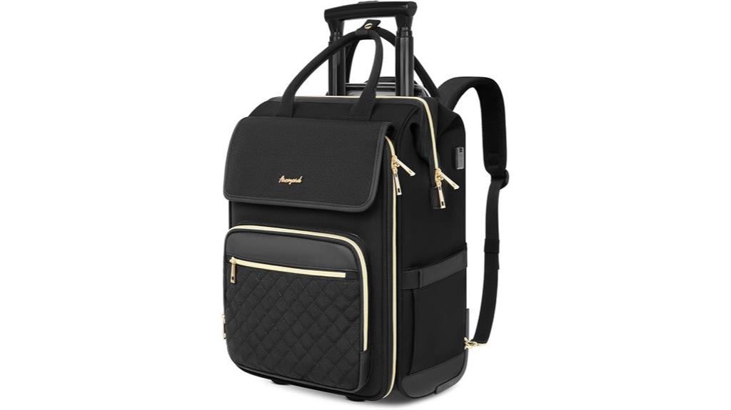 women s travel rolling backpack