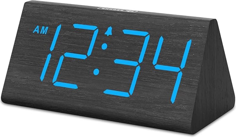 wooden bedroom alarm clocks