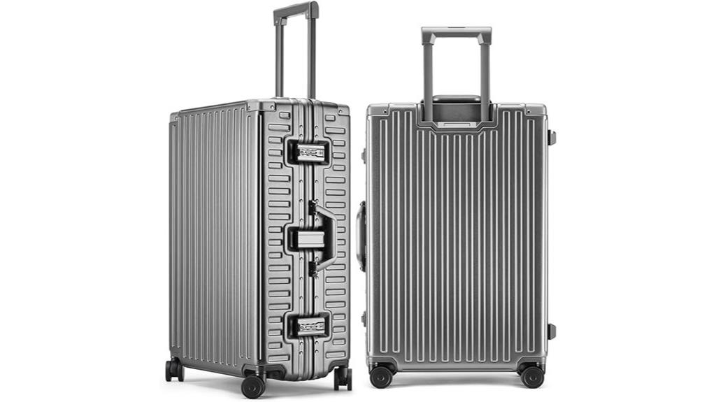 zipperless 26 inch aluminum luggage