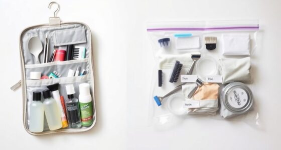toiletry bag packing comparison