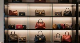 elegant handbag shelf lighting