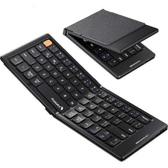 foldable bluetooth keyboard with leather