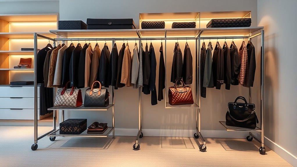 handbag rack mobility features