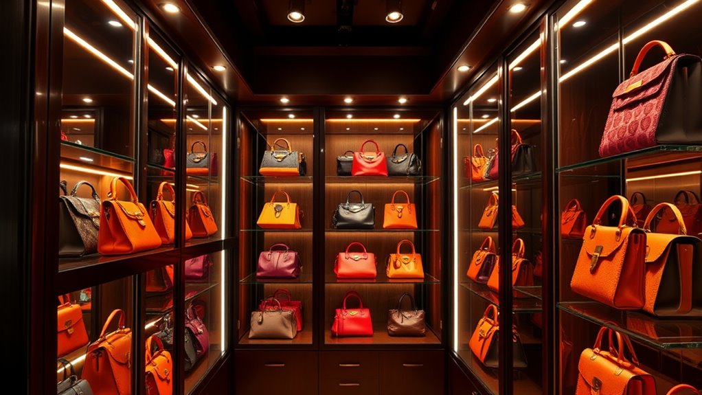 handbag shelves with led