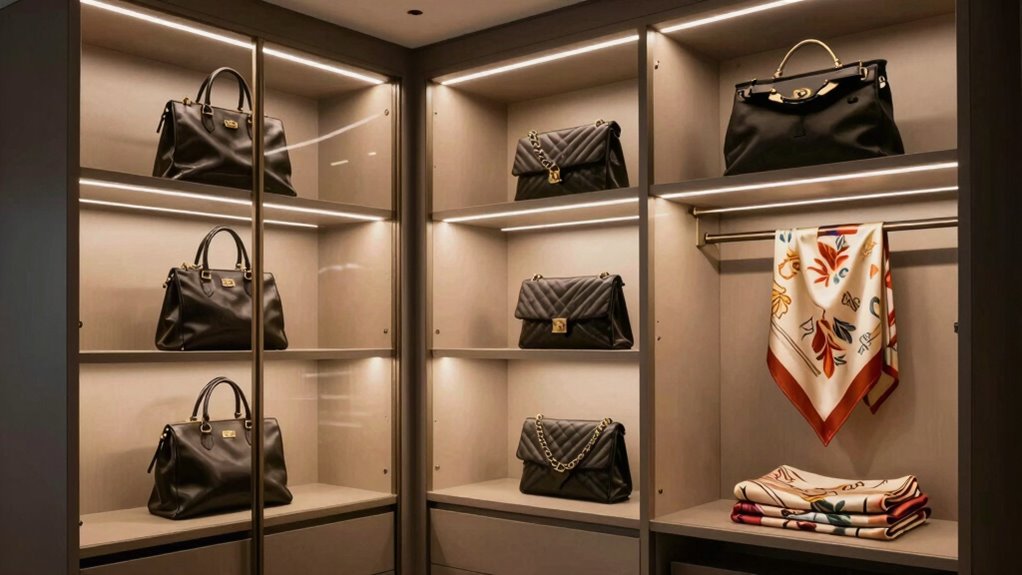 luxury closet shelf lighting
