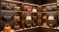 luxury handbag display shelves