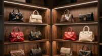 luxury handbag shelf lighting